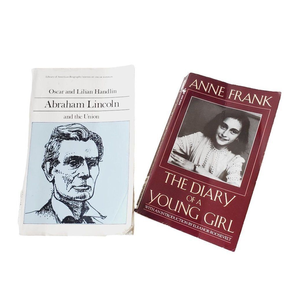 Vintage Bundle Anne Frank The Diary  Abraham Lincoln Biography Book